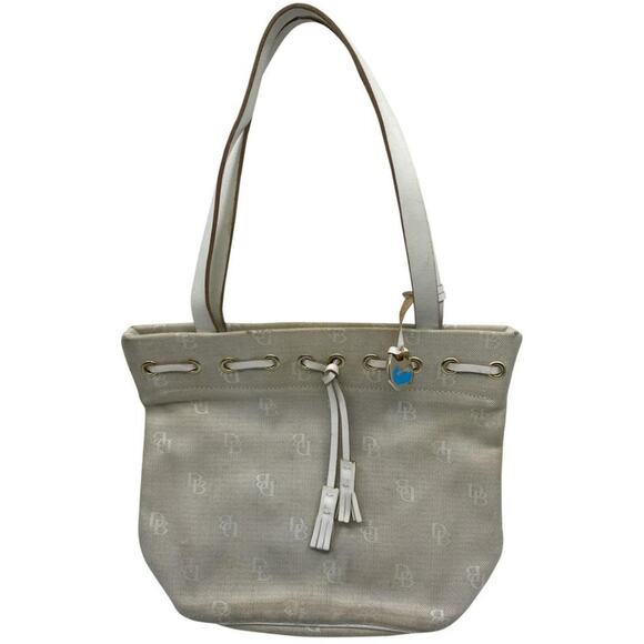 Dooney & Bourke Handbags - Dooney & Bourke M Tan Jcquard Fabric Shoulder Bag